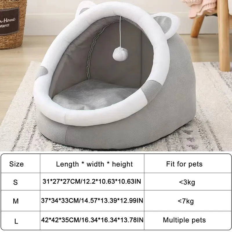 Cute Cat Bed for Indoor Small and Large Cats Dog Tent Soft Pet Kitten House Cozy Puppy Cushion