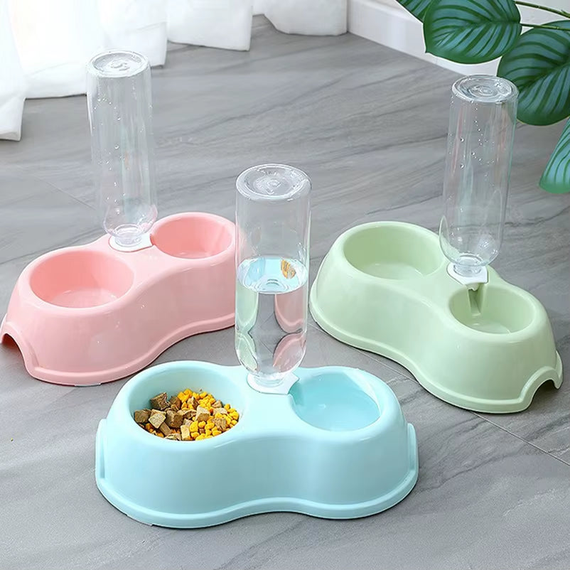 Hot Cat Bowl Dog Bowl Automatic Drinking and Feeding One Double Bowl Cat Food Bowl Drinking Bowl Pet Supplies