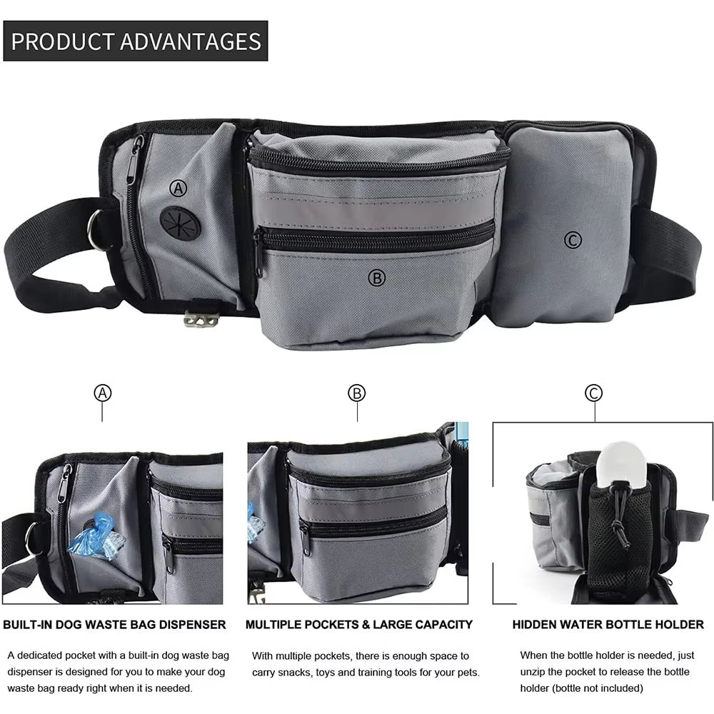 Dog Treat Pouch for Training Outdoor Dog Treat Pouch Training Feeding Bag Large Capacity Pet Trainer Reward Waist Bag Dog Supply