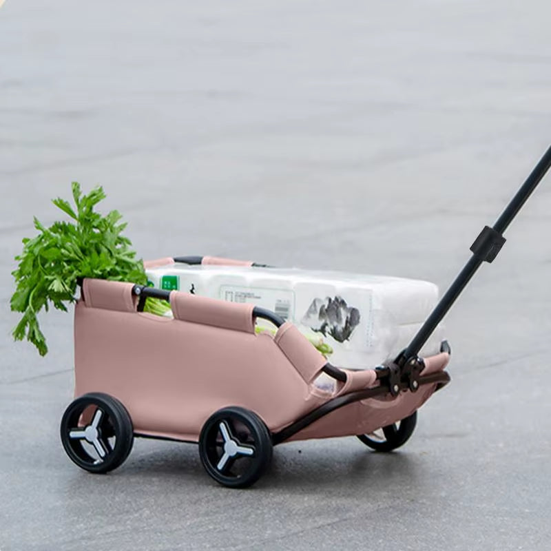 Small Dog Stroller Pet Carriage Rolling Dog Carrier 4 Wheels Lightweight Folding Trolley Dog Cart for Travelling Shopping