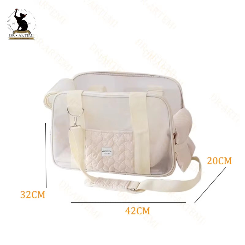 Pet Carrier Portable Cat and Dog Outgoing Bag Breathable Pet Carrying Pouch Travel Duffle for Cats and Small Dogs