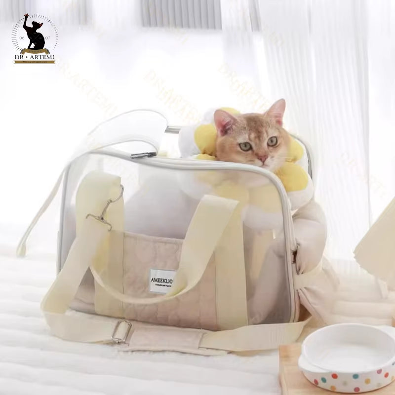 Pet Carrier Portable Cat and Dog Outgoing Bag Breathable Pet Carrying Pouch Travel Duffle for Cats and Small Dogs