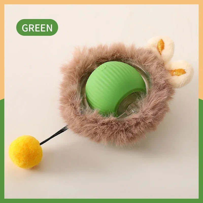 Cat Interactive Ball Toys Automatic Rolling Ball Faux Tail Rechargeable Smart Pet Electric Toy Dog Cat Training Imitate Mouse