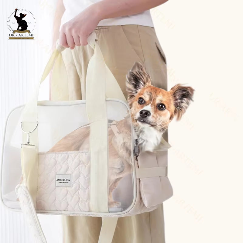 Pet Carrier Portable Cat and Dog Outgoing Bag Breathable Pet Carrying Pouch Travel Duffle for Cats and Small Dogs