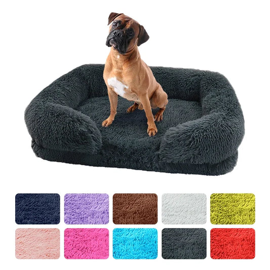 Large Dog Bed Dog Plush Pet Bed Winter Thickened Pad Dog Sleeping Bed Sofa Removable Pad Dog Small Large Dog Square Kennel