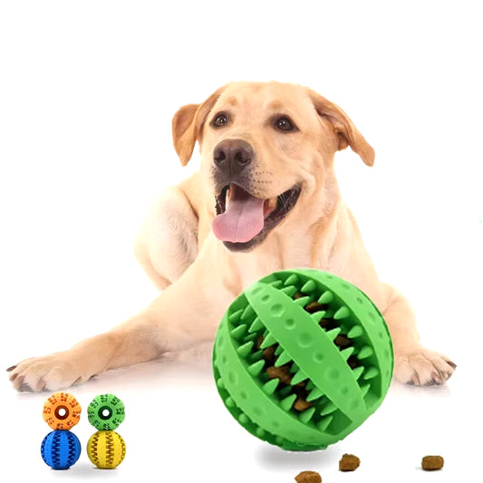 New Pet Dog Toy Interactive Rubber Balls for Small Large Dogs Puppy Cat Chewing Toys Pet Tooth Cleaning Indestructible Dog Ball
