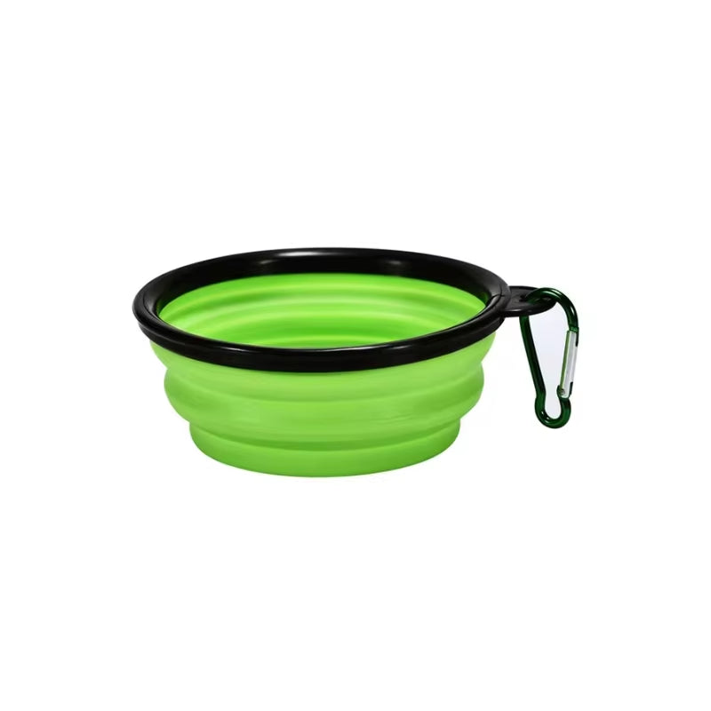 Folding Pet Bowl Dog Bowl with Carabiner Outdoor Camping Travel Portable Folding Supplies Dishes Cat Food Water Bowl