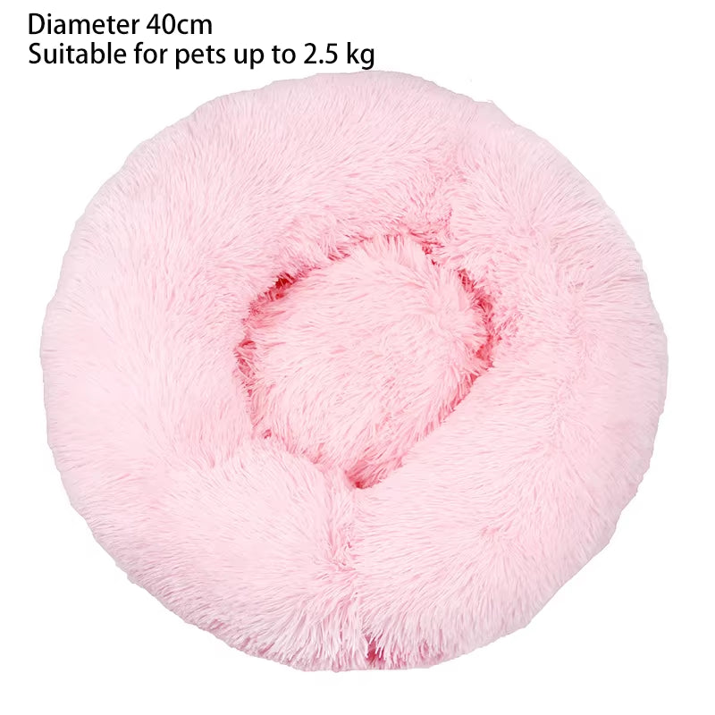 Cat Nest round Soft Shaggy Mat for Kittens Chihuahua Indoor Dog Cat Bed Pet Supplies Removable Machine Washable Pillow Bed