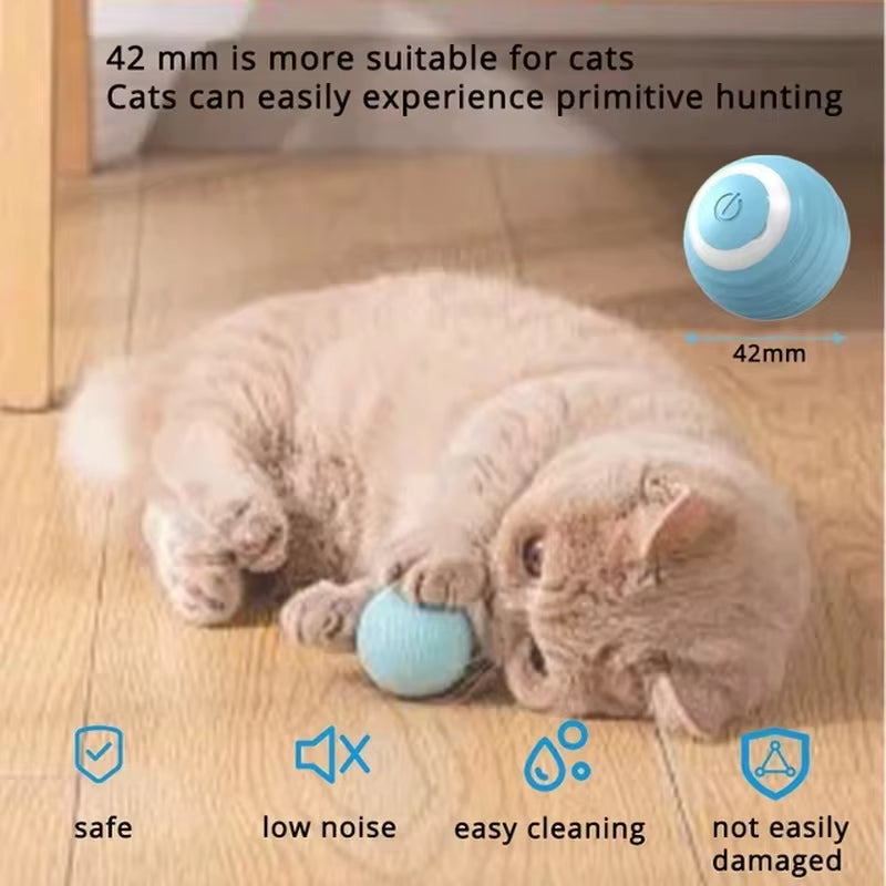 Cat Interactive Ball Training Self-Moving Kitten Electric Cat Ball Toys Electronic Automatic Rolling Magic Ball Toys for Cat