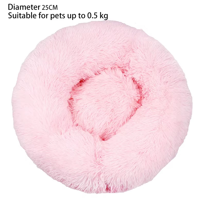 Cat Nest round Soft Shaggy Mat for Kittens Chihuahua Indoor Dog Cat Bed Pet Supplies Removable Machine Washable Pillow Bed