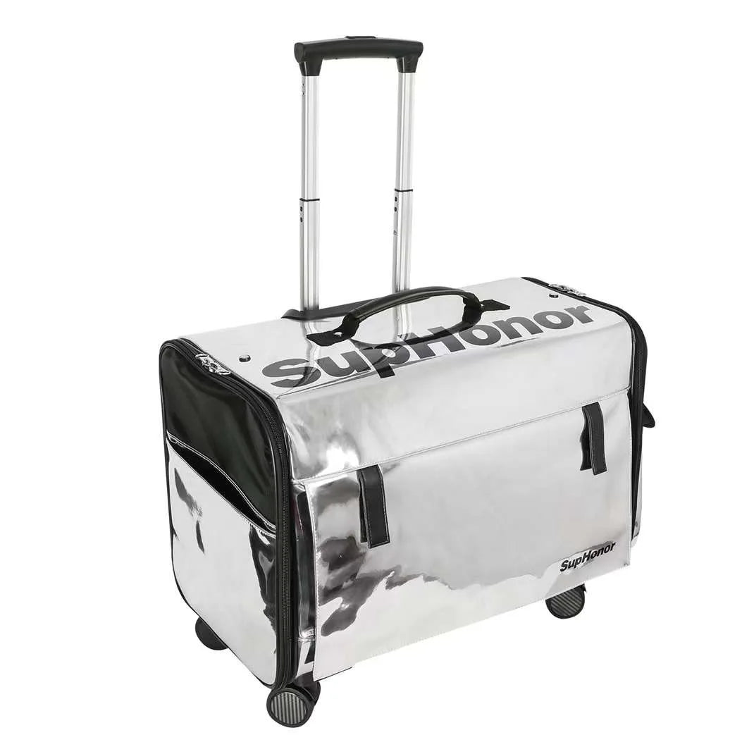Large Pet Dog Trolley Load 15KG 4 Universal Wheels Pet Stroller Cat Dog Carrier Bag Wheeling Suitcase for Big Pet Travel Case