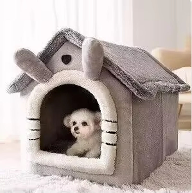 Indoor Warm Dog House Soft Pet Bed Tent House Dog Kennel Cat Bed with Removable Cushion Suitable for Small Medium Large Pets