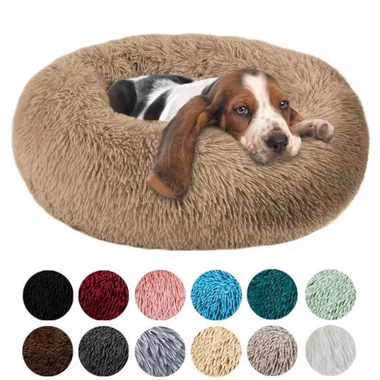 Round Cat Beds House Soft Long Plush Best Pet Dog Bed for Dogs Basket Pet Products Cushion Cat Bed Cat Mat Animals Sleeping Sofa