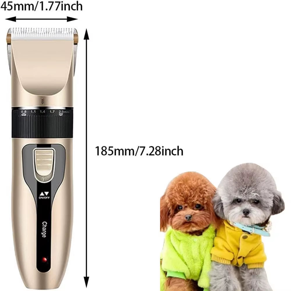 Dog Clipper Electric Pet Shaver Hair Trimmer Tool Rechargeable Cat Dog Groom Clipper with 4 Restriction Brush for Small Animal