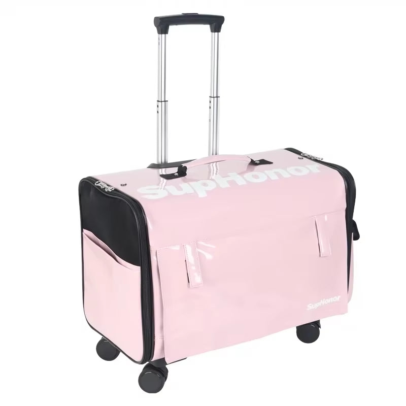 Large Pet Dog Trolley Load 15KG 4 Universal Wheels Pet Stroller Cat Dog Carrier Bag Wheeling Suitcase for Big Pet Travel Case