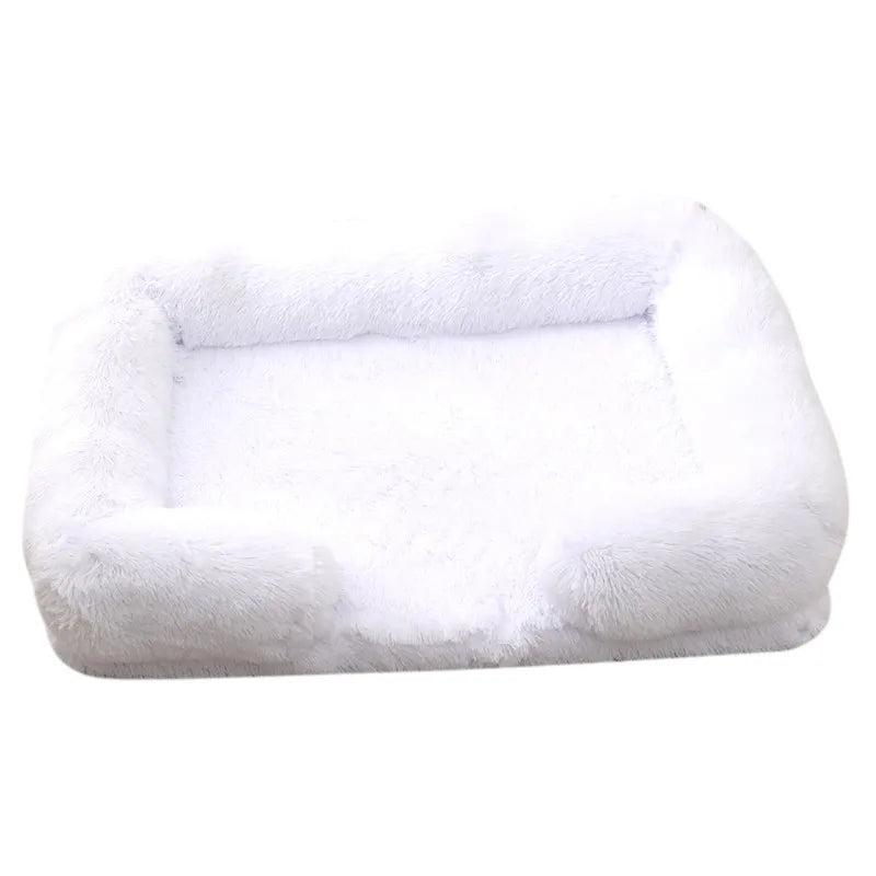 Large Dog Bed Dog Plush Pet Bed Winter Thickened Pad Dog Sleeping Bed Sofa Removable Pad Dog Small Large Dog Square Kennel