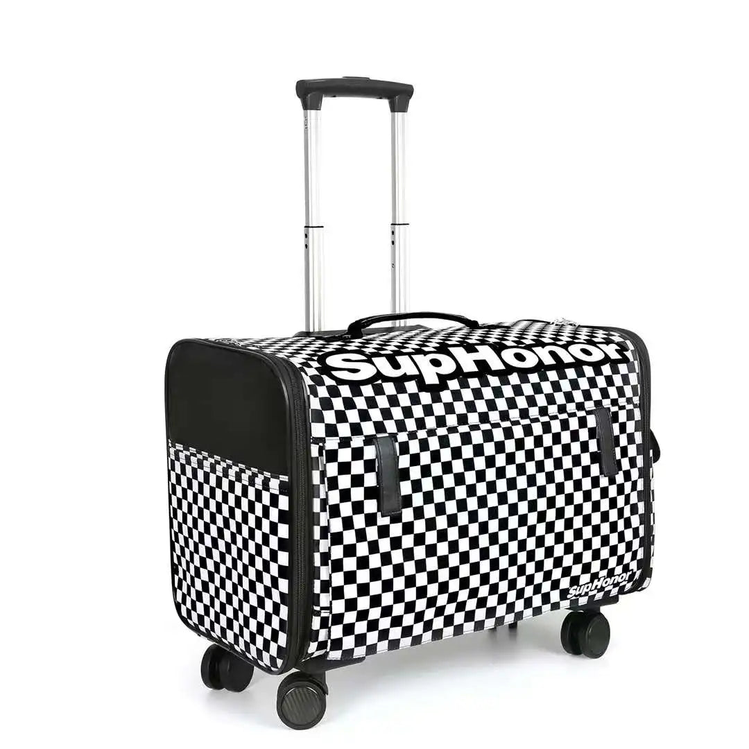 Large Pet Dog Trolley Load 15KG 4 Universal Wheels Pet Stroller Cat Dog Carrier Bag Wheeling Suitcase for Big Pet Travel Case