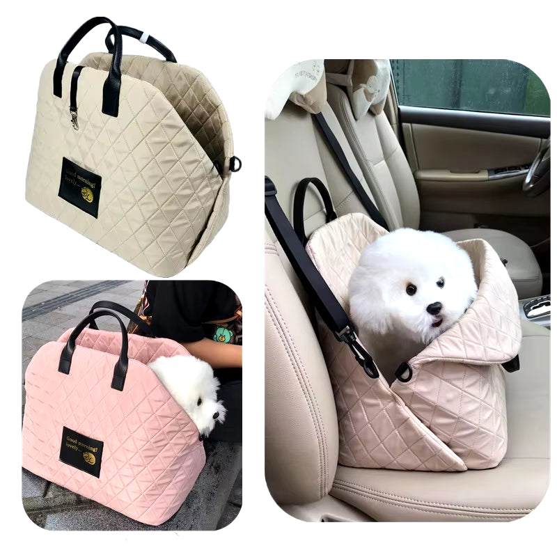 Dog Cats Car Seat Protector Bag Portable Soft Fabric Dog Cat Carrier Bags, for Dogs Cats Travel Warm Shoulder Bag Dog Supplies