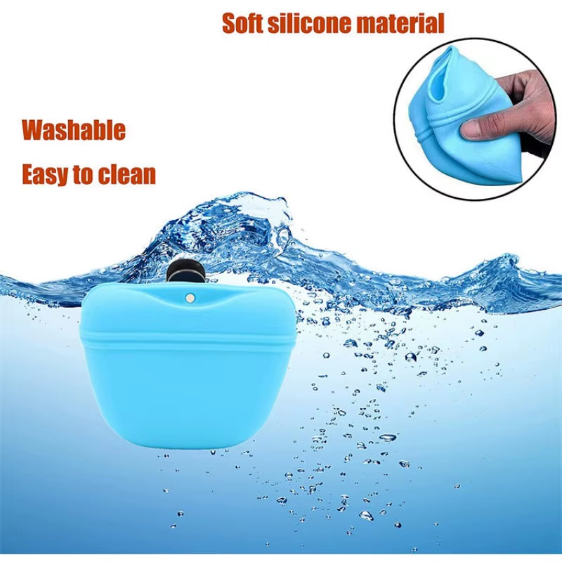 Silicone Dog Treat Bag Pet Portable Dog Training Waist Bag Outdoor Feeder Puppy Snack Pouch Food Reward Storage Bag Pet Supplies