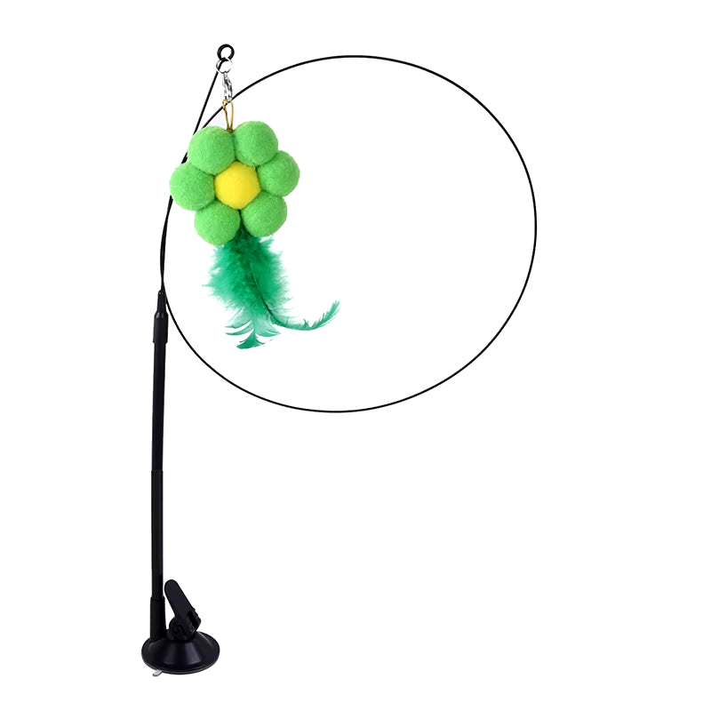 Cat Toys Simulation Bird Interactive Sucker Feather Bird with Bell Cat Stick Toy for Kitten Playing Teaser Wand Toy Cat Supplies