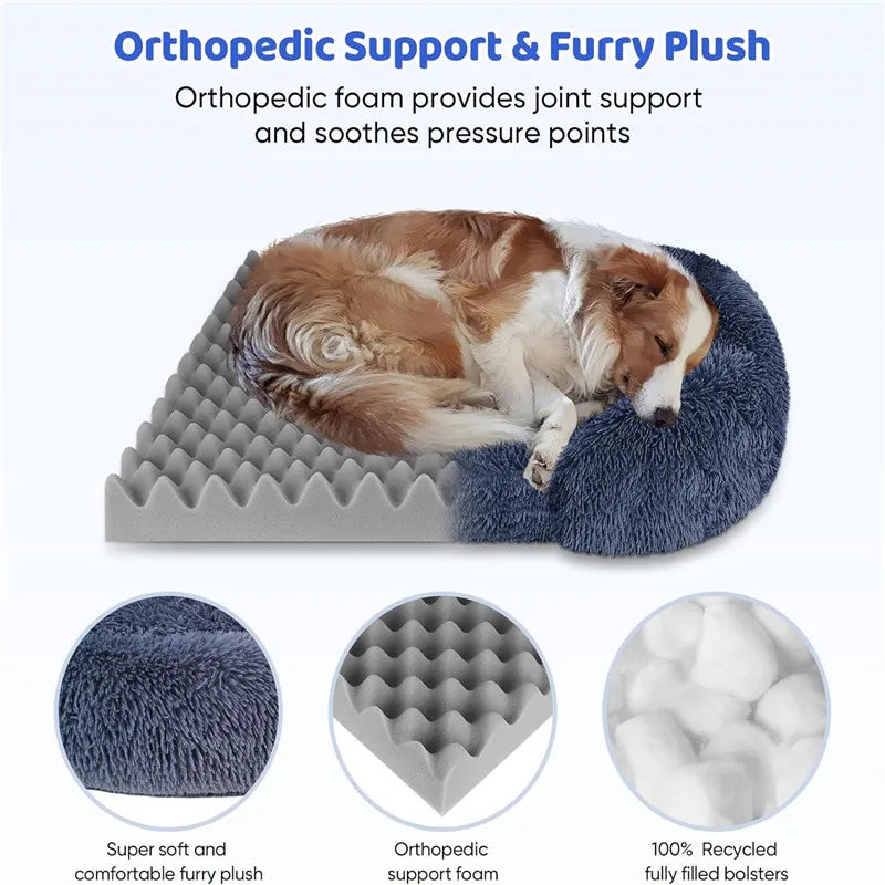 Large Dog Bed Dog Plush Pet Bed Winter Thickened Pad Dog Sleeping Bed Sofa Removable Pad Dog Small Large Dog Square Kennel