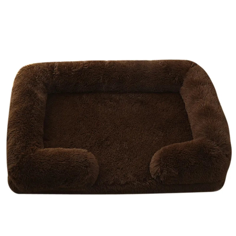 Large Dog Bed Dog Plush Pet Bed Winter Thickened Pad Dog Sleeping Bed Sofa Removable Pad Dog Small Large Dog Square Kennel