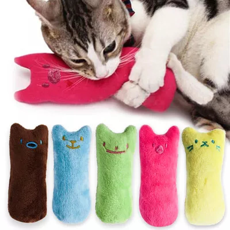 Teeth Grinding Catnip Toys Funny Interactive Plush Cat Toy Pet Kitten Chewing Vocal Toy Claws Thumb Bite Cat Mint for Cats