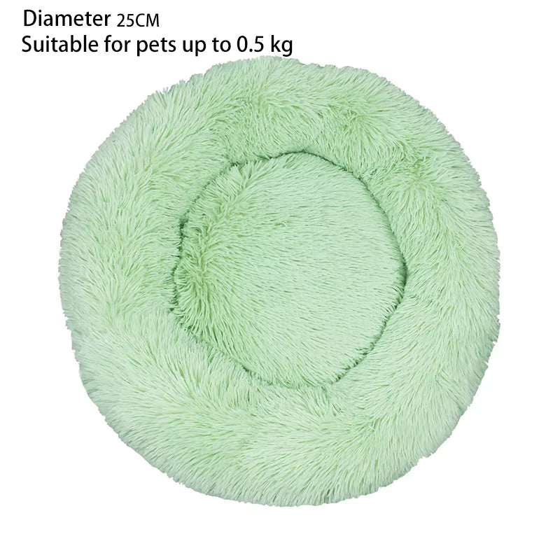 Cat Nest round Soft Shaggy Mat for Kittens Chihuahua Indoor Dog Cat Bed Pet Supplies Removable Machine Washable Pillow Bed