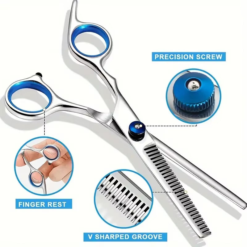 Safe and Precise Professional Pet Grooming Scissors with round Head - Stainless Steel Dog Hair Shears for Effortless Trimming