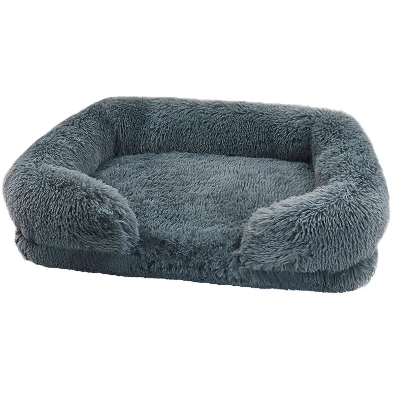 Large Dog Bed Dog Plush Pet Bed Winter Thickened Pad Dog Sleeping Bed Sofa Removable Pad Dog Small Large Dog Square Kennel