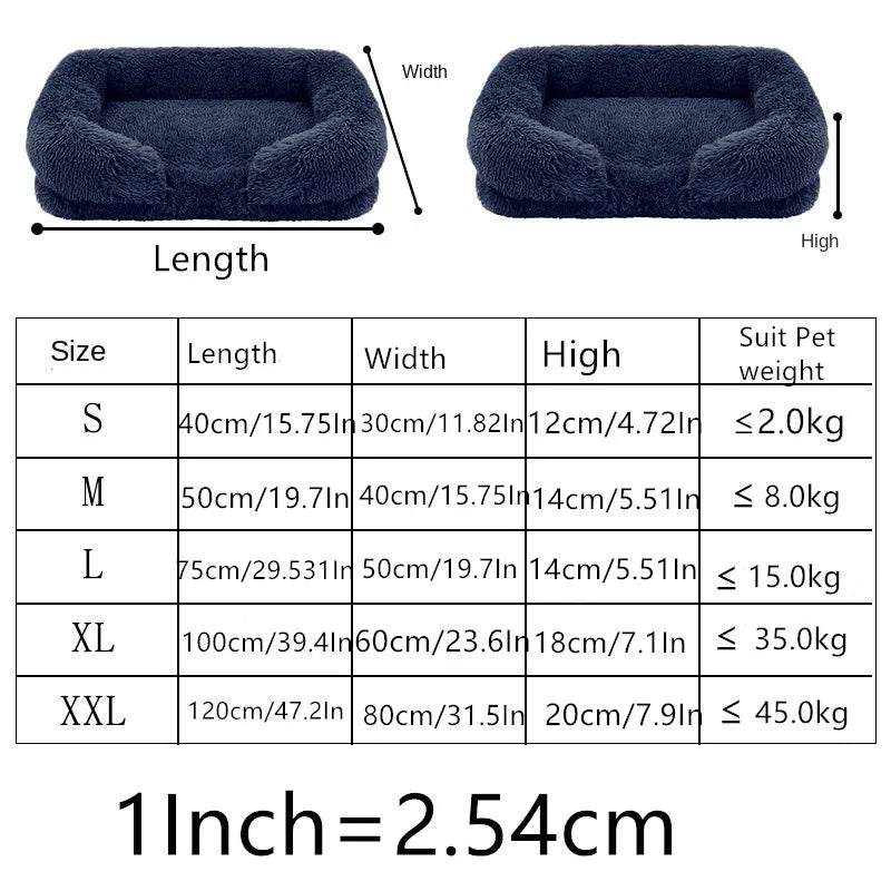 Large Dog Bed Dog Plush Pet Bed Winter Thickened Pad Dog Sleeping Bed Sofa Removable Pad Dog Small Large Dog Square Kennel
