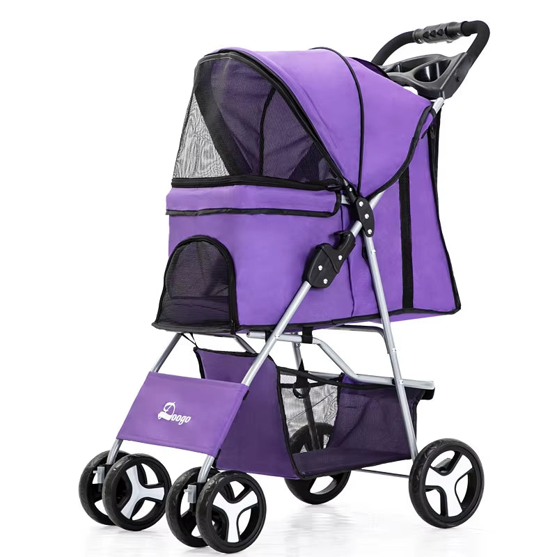 2023 Pet Dog Stroller Cats Baby Stroller Detachable One-Shoulder Handbag Portable Breathable Dog Cat Trolley Pet Carrier Bag