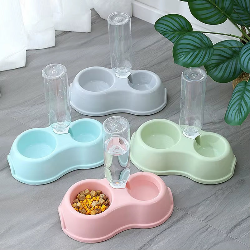 Hot Cat Bowl Dog Bowl Automatic Drinking and Feeding One Double Bowl Cat Food Bowl Drinking Bowl Pet Supplies