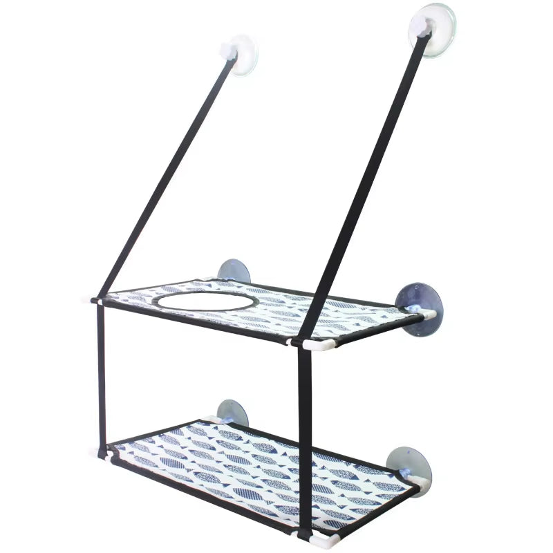 Cat Hammock Window Bed Kitten Sunny Seat Hanging Mount Beds Cat Sofa Playing Double-Decker Tunnels Suction Cup Wall Pet Hanging