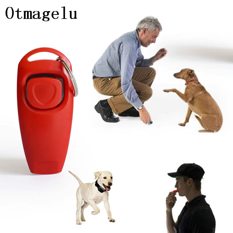 2 in 1 Pet Dog Training Clicker Pet Dog Cat Training Whistles Key Ring and Wrist Strap Dog Trainings Behavior Pet Supplies