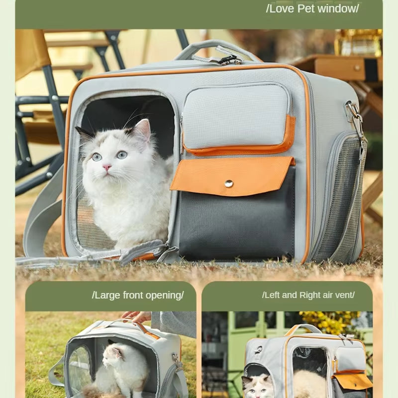 Pets Go Out with Portable Trolley Cases Pet Carrier with Wheels Suitcases Small Dogs Cats Pet Cat Travel Carrier for Out Going