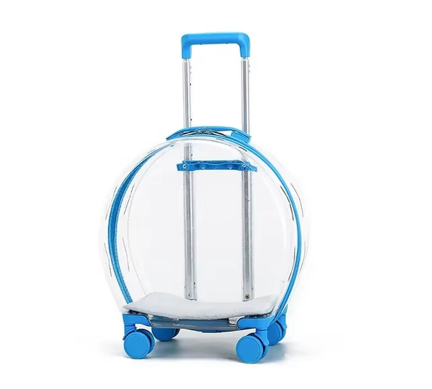 Pet Trolley Suitcase Carrier Transparent Beauty Case Trolley Professiona Portable Durable Carrier for Cats and Small Dogs
