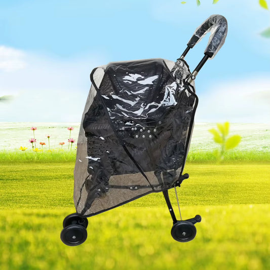 Pet Warm Dog Stroller Cover Magic Sticker Cat Foldable Waterproof Clear Plastic