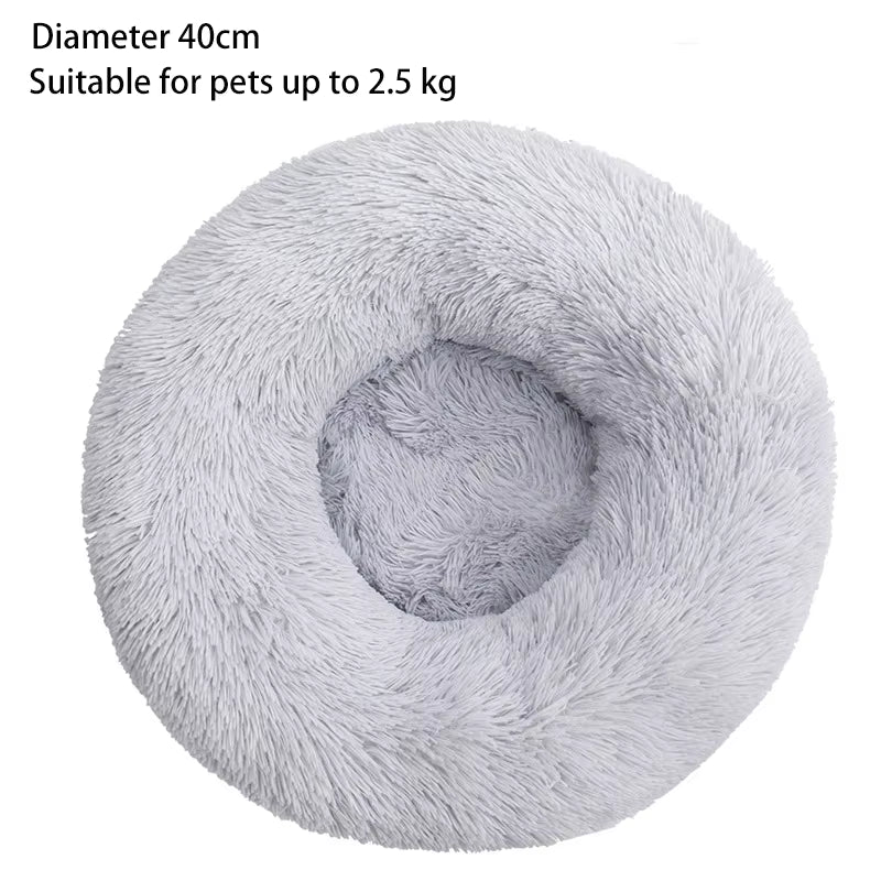 Cat Nest round Soft Shaggy Mat for Kittens Chihuahua Indoor Dog Cat Bed Pet Supplies Removable Machine Washable Pillow Bed