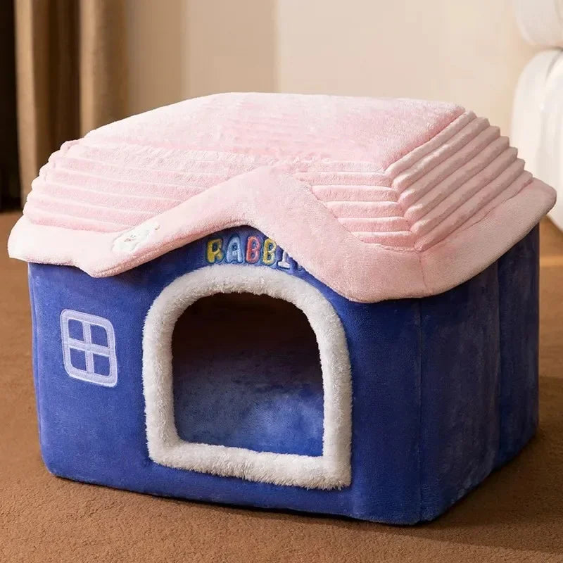 Foldable Cat House Outdoor Waterproof Pet House for Small Dogs Kitten Puppy Cave Nest with Pets Pad Dog Cat Bed Tent Supplies