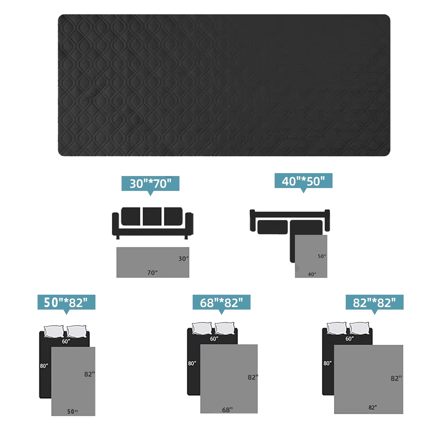 Waterproof Non-Slip Dog Bed Cover and Pet Blanket Sofa Pet Bed Mat Car Incontinence Mattress Protectors Furniture Couch Cover