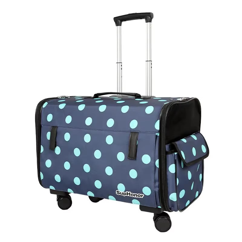 Large Pet Dog Trolley Load 15KG 4 Universal Wheels Pet Stroller Cat Dog Carrier Bag Wheeling Suitcase for Big Pet Travel Case